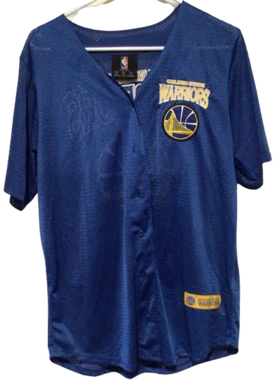 Golden State Warriors NBA Jersey Medium Blue Mesh Embroidered Basketball Top